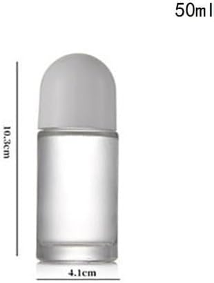 Glass Refillable Roller Bottles 50ML with Leak-Proof Plastic Ball - Essential Oil Containers