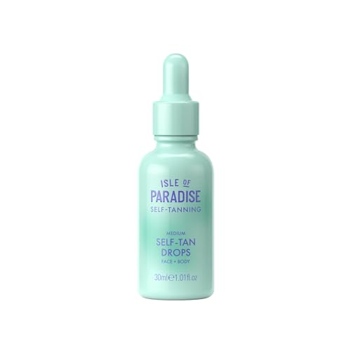 Isle of Paradise Self Tanning Face & Body Drops- Self Tanner Drops for a Natural Bronze, Long-lasting Tan, Cruelty Free, Fragrance Free & Dermatologist-Approved, 1.01 fl. oz