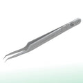 STALEKS PRO Expert 45 Type 8 Professional Eyelash Tweezers (Mini L-Shaped) ? Stainless Steel with Nano-Notches for Volume & Mega-Volume Lash Extensions