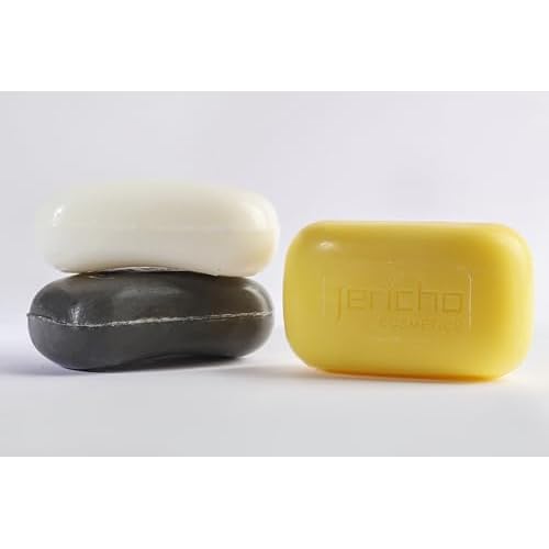 Jericho Dead Sea Soap Bar Variety Pack ? 3 Bars (Cleansing, Sulfur, Mud) ? Mineral-Rich Face & Body Soaps for All Skin Types, Oily Skin, and Acne Care - 4.4 oz / 125g (Pack of 3)