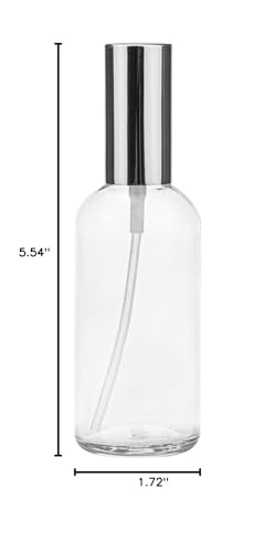 Foraineam 12 Pack 100ml / 3.4 oz. Clear Glass Spray Bottles for Perfume, Essential Oils, Cleaning Products