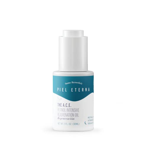 Santo Remedio, Piel Eterna, A.C.E. Retinol Intensive Rejuvenation Oil, Vitamin A, Vitamin C, Vitamin E, Squalane, Salicylic Acid, For Normal, Oily, or Combination Skin, 1 Fl. Oz.