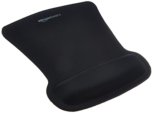 Amazon Basics Rectangular Gel Computer Mouse Pad with Wrist Support Rest, Small, Pack of 20, Black