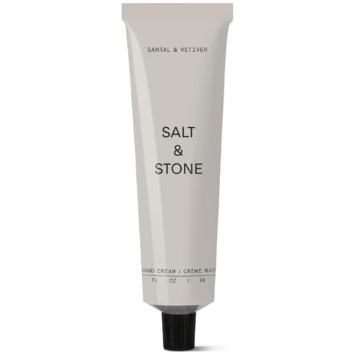 Salt & Stone Hand Cream for Women & Men | Hydrates, Nourishes & Softens Skin | Restores Dry Cracked Hands | Fast-Absorbing | Cruelty-Free & Vegan | Santal & Vetiver 2 fl oz