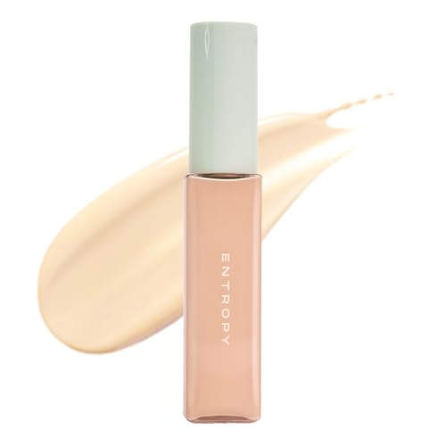 ENTROPY MAKEUP Organza Fit Spatula Foundation, Sheer to Medium Coverage, Built-In Spatula Applicator, Natural Finish, Flawless Skin, Long-Lasting Ultra Lightweight, Korean Makeup, #21.1
