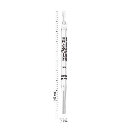 3-in-1 Eyebrow Pencil with Brush & Powder - Black Brown