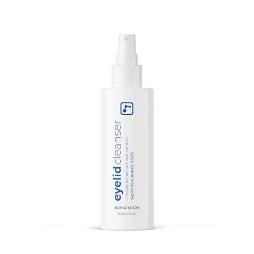 BRIOTECH Eyelid Cleanser, Hypochlorous Acid Spray, Lid & Eyelash Cleanser, Soothe Sensitivities, Calm Redness & Bumps, Support Against Irritation, Vegan, Travel Size 2 Fl oz (1 Pack)