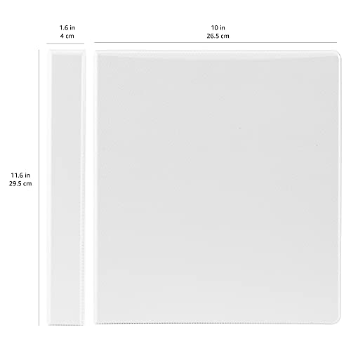 Amazon Basics 3 Ring Binder, 1" D-Ring, 4-Pack, White