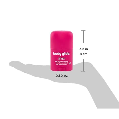 Body Glide For Her Anti Chafe Balm | Chafing stick with added emollients | Great for dry, sensitive skin and/or sensitive areas | Use on chest, bra, butt, groin, arm, and thigh chafing | 0.8oz