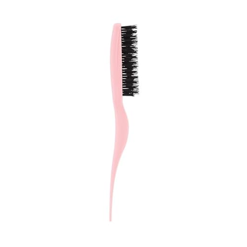 Cricket Amped Up Rubberized Teasing Hair Brush - Smoothing & Teasing Brush for Stylists, Women & Men - Styling & Sectioning - Ideal for Edge Styling, Nylon/Boar Bristles - Blush