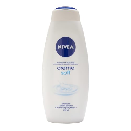 Nivea Body Wash - Creme Soft - With Almond Oil - Net Wt. 25.36 FL OZ (750 mL) Per Bottle - Pack of 3 Bottles