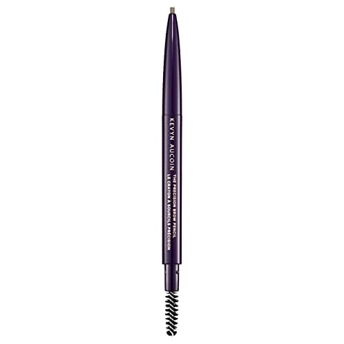 Kevyn Aucoin The Precision Brow Pencil, Brunette: Ultra slim, thin and strong. Retractable plus spoolie brush. Pro makeup artist go to. Sculpt, define and shape eyebrows. Stay put, smudge-proof.