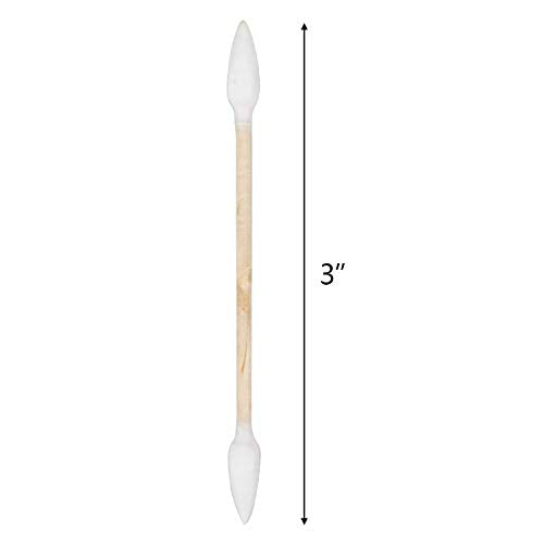 Hedume 2500 Wooden Cotton Swabs, Double-Pointed Tips (25 Packs)