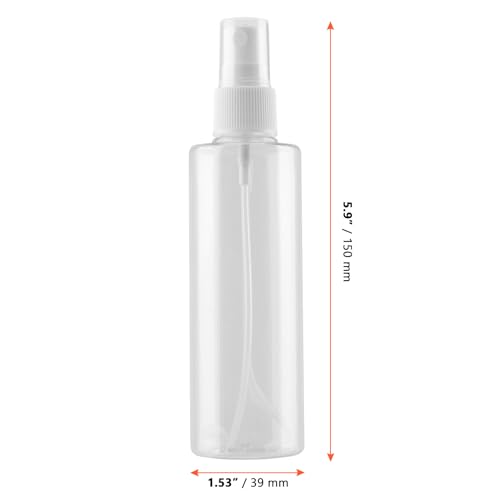SINJEUN 50 Pack Clear Plastic Spray Bottles with Caps, 4 oz Spray Bottles Mist Sprayer, Refillable Empty Fine Mist Spray Bottle Mini Travel Size Spray Bottles, Leak Proof and BPA-Free