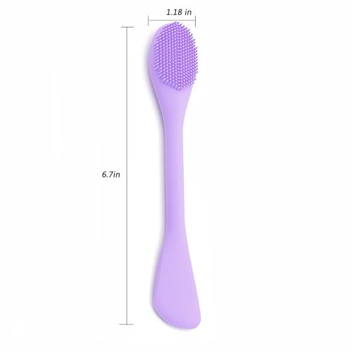 Double-End Silicone Face Mask Brush Set - Grey & Purple
