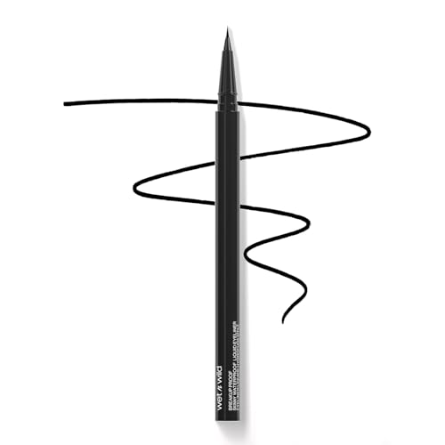 wet n wild Mega Last Breakup Proof Liquid Eyeliner - Ultra-Fine Brush, Waterproof, Long-Lasting - Cruelty-Free & Vegan - Ultra Black