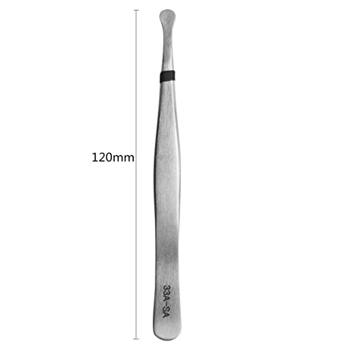 Stainless Steel Flat -Tip Tongs Stamp Tweezers Philately Collector Tools,for Stick False Eyelash,Jewellery Making,Electronic Repair,Sheet Material,Precision Work and Hobbies