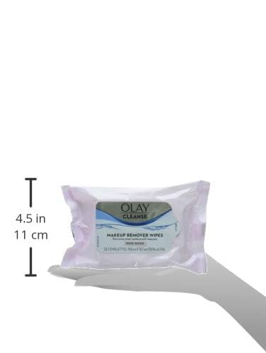 Olay Cleanse Rose Water Makeup Remover Wipes, 25 Count