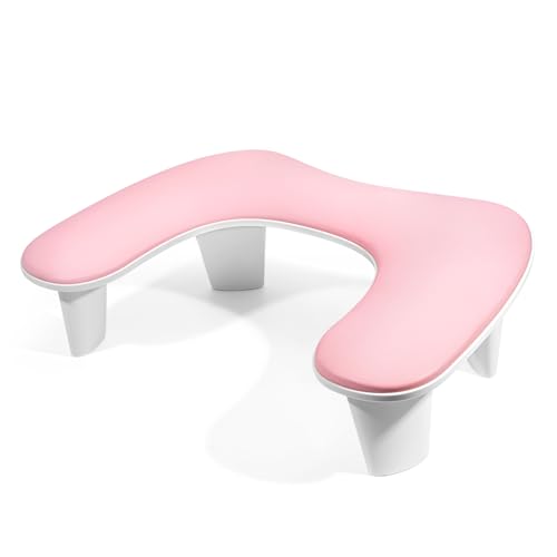 Pink U-Shaped Nail Arm Rest Pillow for Manicure & Nail Art - Ergonomic & Waterproof