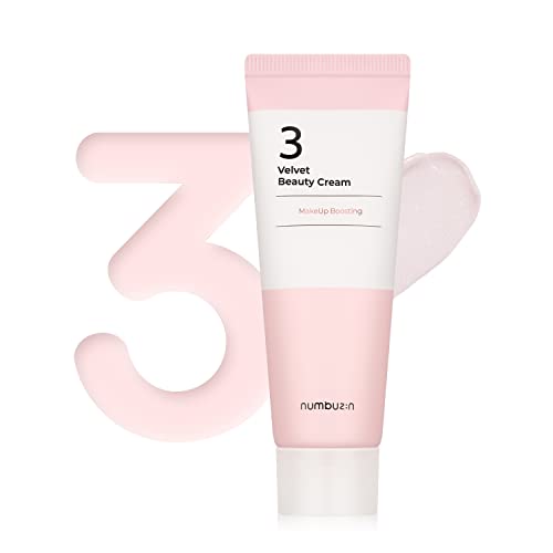 numbuzin No.3 Velvet Beauty Cream | Facial Makeup Primer, Textured Skin, Poreless Smooth Powdery Finish, Niacinamide, | Korean Skin Care, 2.02 fl oz