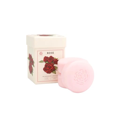 Alchimia Gift Box Set of 3 x 5.25 Oz Luxury Vegetable Soap Bar, Made In Italy (Rose)
