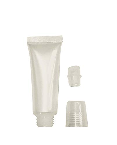 48pcs 8ml Clear Refillable Lip Balm Tubes with Soft Caps