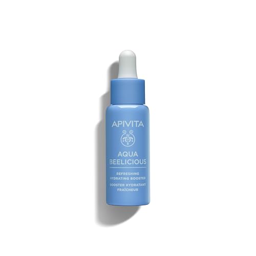 APIVITA Aqua Beelicious Hydrating Booster Serum | Hydrating, Soothing & Replenishing with Propolis, Honey, Hyaluronic Acid, Prebiotics & Flowers, 30 mL / 1 oz