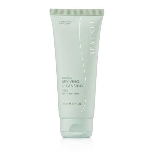 SEACRET Dead Sea Reviving Cleansing Gel - Gentle Facial Cleanser with Fruit AHAs & Minerals, Hydrating Foaming Face Wash, Naturally Scented with Lavender & Sage, All Skin Types, 3.4 fl oz