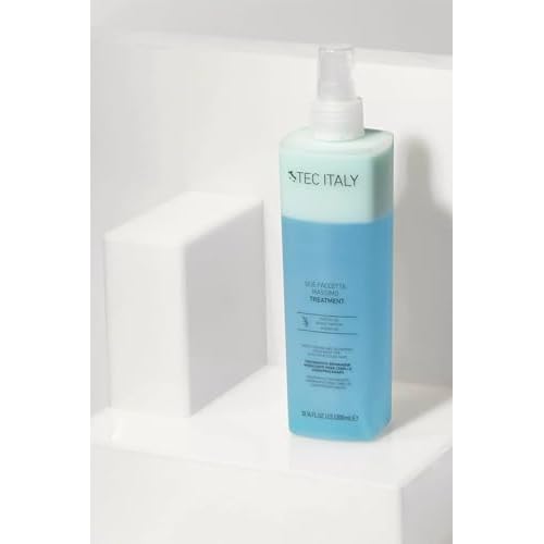 Tec Italy Due Faccetta Massimo, Leave-In Treatment for Overprocessed Hair, UV & UVA Protection, Frizz Control, PH Balancer & Deep Hydration, 10.14 fl oz (300 ml)