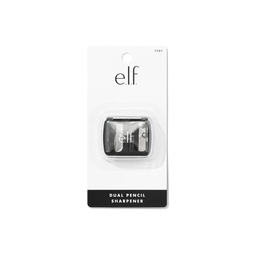 e.l.f., Dual-Pencil Sharpener, Convenient, Essential Tool, Sharpens, Easy To Clean, Travel-Friendly, Compact, Includes Bonus Small Sharpener