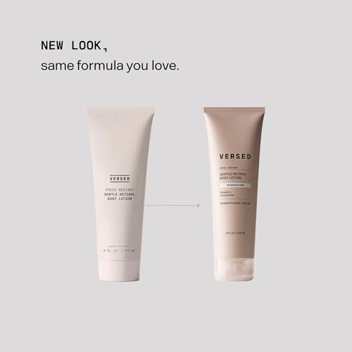 Versed Press Restart Retinol Body Lotion - Cocoa Butter + Squalane Moisturizer for Dry Skin - Firming Body Retinol to Smooth Texture & Brighten Skin - Body Breakout Treatment (8 oz)