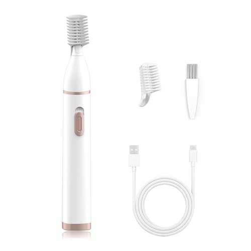 Eyebrow Trimmer Razor for Women - Electric Eye Brow Trim Shaver - Painless Brow Trimming Rechargeable Facial Hair Removal for Eyebrows Chin Peach Fuzz Lips Ear Face Neckline with Comb