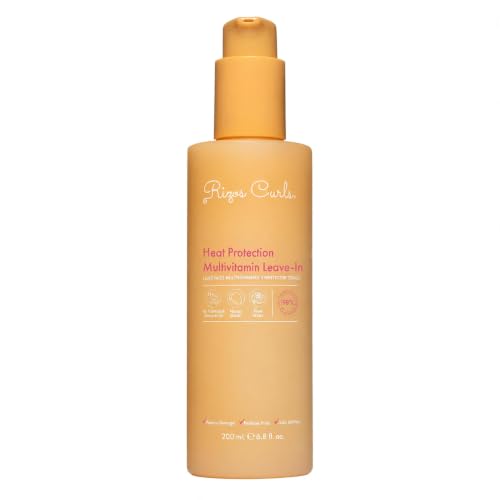 Rizos Curls Multivitamin Leave-In Heat Protectant 6.8 Fl Oz – Nourish & Shield Hair Up to 450°F, Free of Sulfates & Parabens