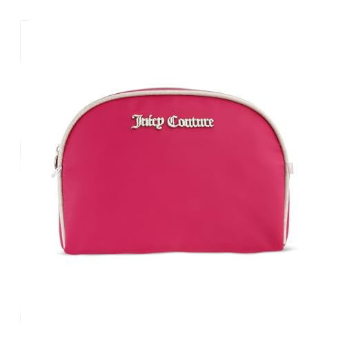 Juicy Couture White Pink Makeup Bag Cosmetics Organizer Travel Essentials Clutch Coin Purse Textured Three Piece Set