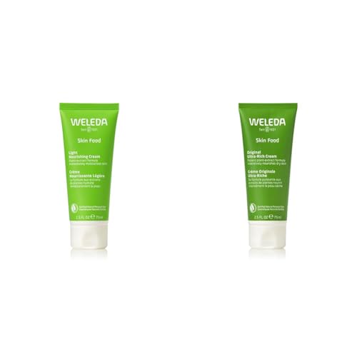 Weleda Skin Food Light Nourishing Body Cream 2.5 Fluid Ounce & Skin Food Original Ultra-Rich Body Cream 2.5 Fluid Ounce, Plant Rich Hydrating Moisturizer with Pansy, Chamomile and Calendula