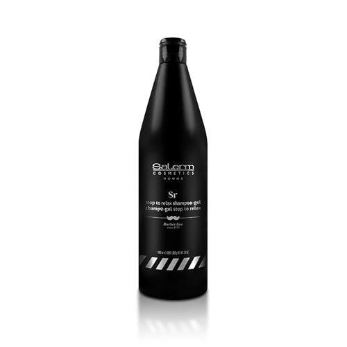 Salerm - 2-in-1 Shampoo and Gel - Stop To Relax Homme Barber Line - 1000 ml - for All Hair and Skin Types - Freshness and Relaxing Aroma - Daily Use - Gentle Cleansing