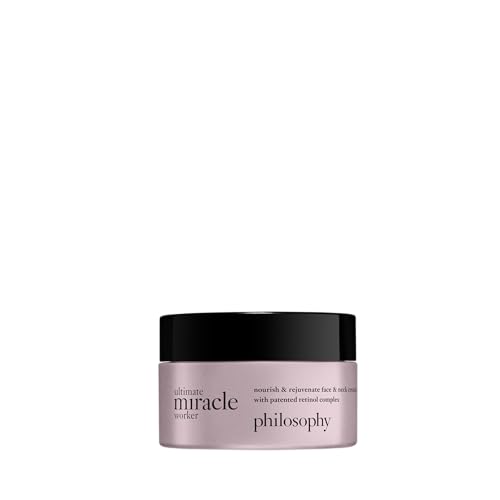 philosophy ultimate miracle worker nourish & rejuvenate face & neck cream - with patented retinol, ceramides & pro-collagen peptides - smoothes fine lines & wrinkles - fast absorbing moisturizer