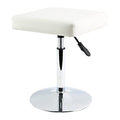 FURWOO White Square Salon Stool - Height Adjustable Step Stool for Vanity,Manicure,Shop,Barber Home Office,Small
