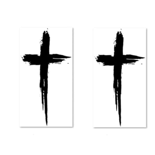 2 Pcs Black Herbal Cross Arm Tattoo Stickers,Men And Women Effect is Vivid of Temporary Tattoos Fake Tattoos for the Beach or Pool,Rave Parties,Nightclubs,Holiday,Body Temporary Tattoos