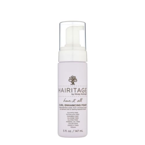 Hairitage Curl Enhancing Foam Mousse with Quinoa & Rice Protein, 5 oz