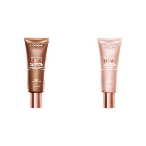 L'Oreal Paris Lumi Glotion Deep & Light Bundle 1.35 Fl Oz Each, Highlighter & Bronzer Set