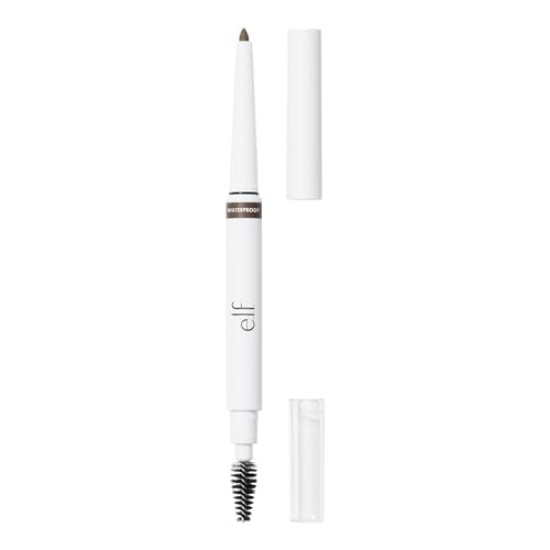 e.l.f. Waterproof Eyebrow Pencil Deep Brown - Natural, Smudge-Resistant, 0.28g