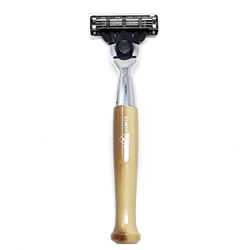 Edwin Jagger Diffusion Series Chrome Plated Handler for the Gillette Mach3 Razor (Tan)
