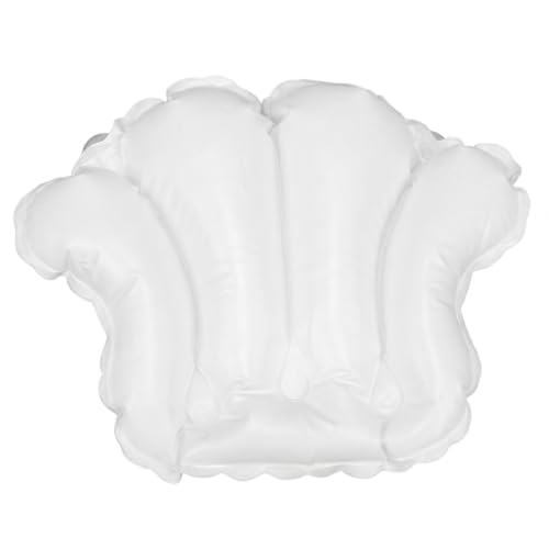 Comfort Axis White Vinyl Shell-Shaped Spa Bath Pillow - Pack of 1