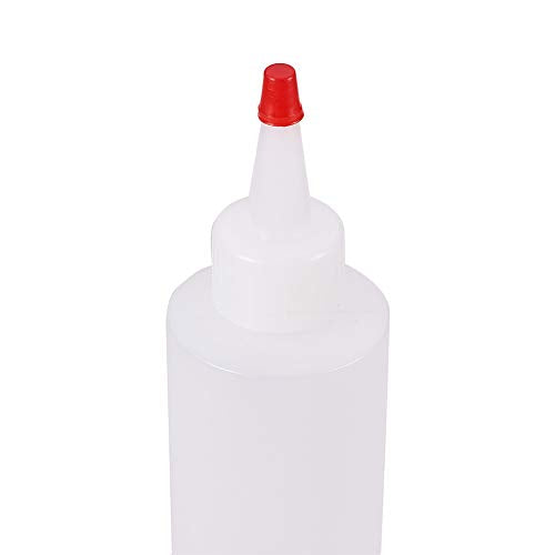 Teensery 8 Pcs 6oz Plastic Squeeze Bottles with Red Tip Caps Multi Purpose Bottles for DIY Crafts Art Glue