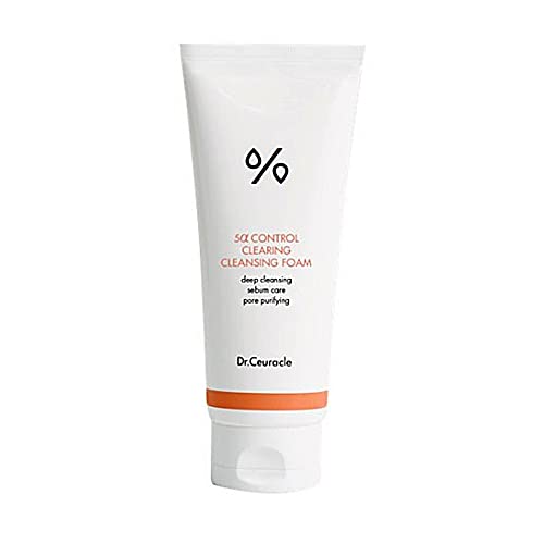 Dr.Ceuracle 5¥á Control Clearing Cleansing Foam | Deep Cleansing Sebum Care, Pore Purifying | A Special Foaming Cleanser For Dehydrated, Oily Skin That Cleanses Away Pore-Clogging Sebum and Innecessary Oil Without Tightness