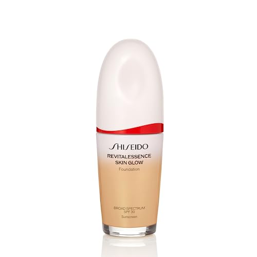 Shiseido RevitalEssence Skin Glow Foundation SPF 30, 340 Oak - Buildable, Medium Coverage - 24-HR Hydration & 12-HR Wear - Transfer, Crease & Fade Resistant - Non-Comedogenic - All Skin Types
