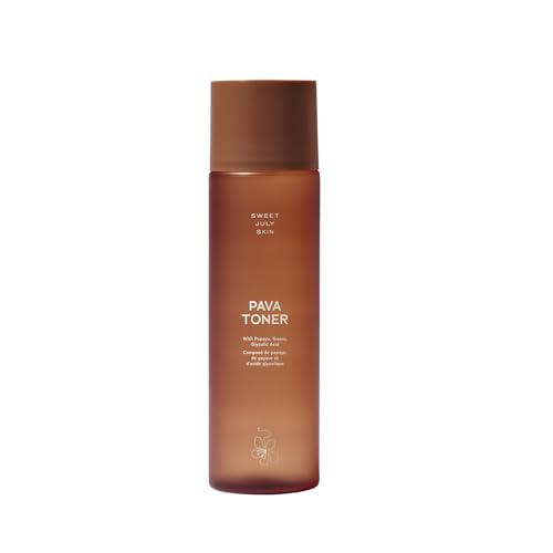 SWEET JULY Skin Pava Toner, Skin Resurfarcing, Hydrating, Daily Facial Toner All Skin Types, Glycolic Acid, Papaya & Guava Extracts, Vegan, Clean, 5.1 fl oz