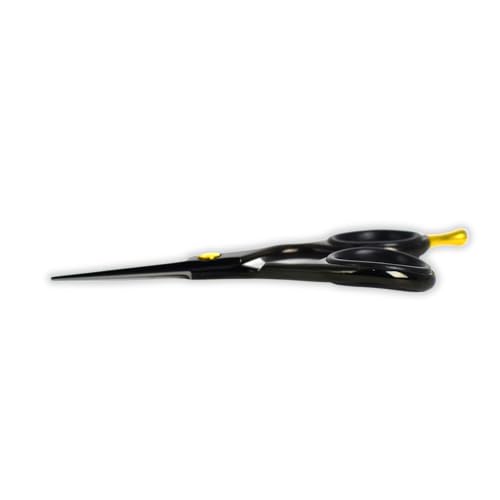 Rounded-Tip Trimming Scissors for Men ? Stainless Steel High Carbon Beard, Mustache, and Ear Hair Grooming Scissor (Black-Pointy-Tip)