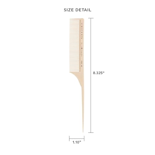 Cricket Silkomb Pro-60 Medium Tooth Rattail Comb ? Japanese-Made, Silicone-Injected Design with Seamless Teeth for Precision Sectioning, Teasing, Lifting, and Professional Styling